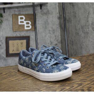 Guess Womens Lace Up Loven Sneaker GWLOVEN Denim Blue 8.5M